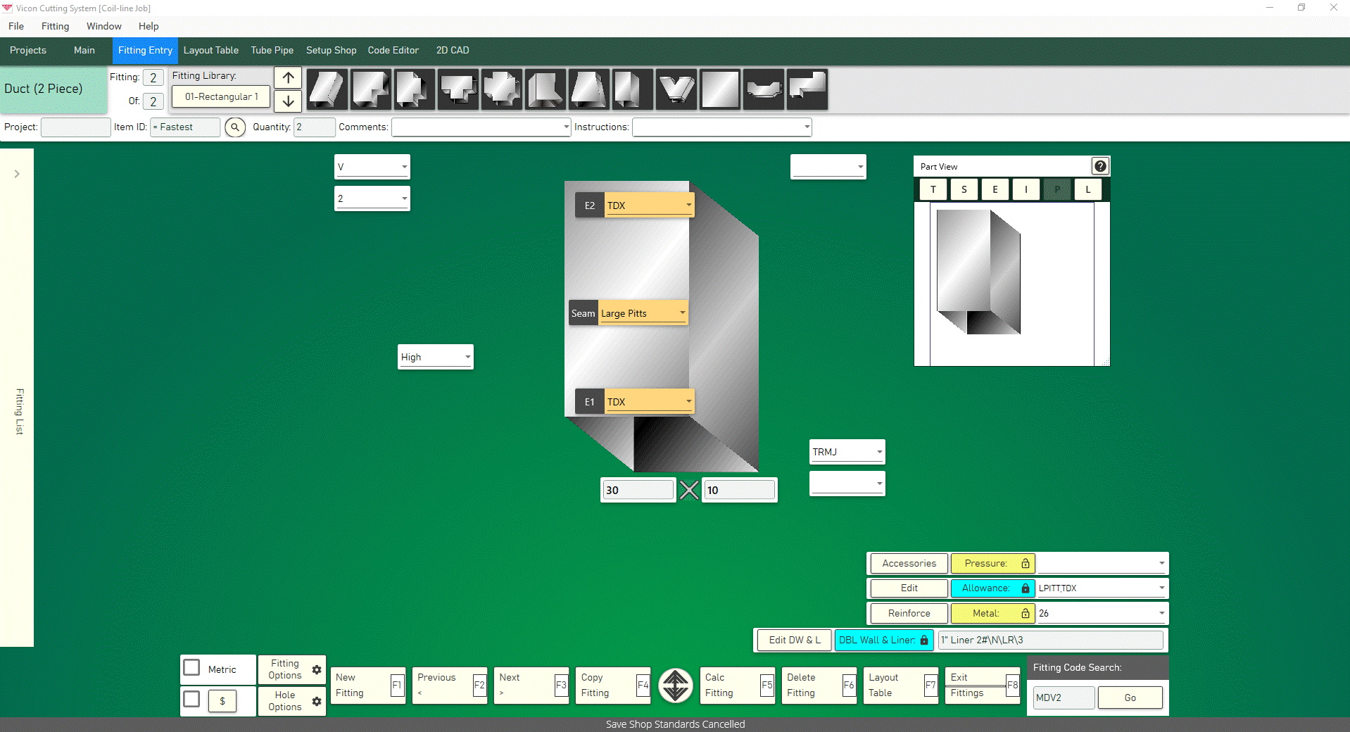 Vicon Entry Screen Vicon Entry Screen